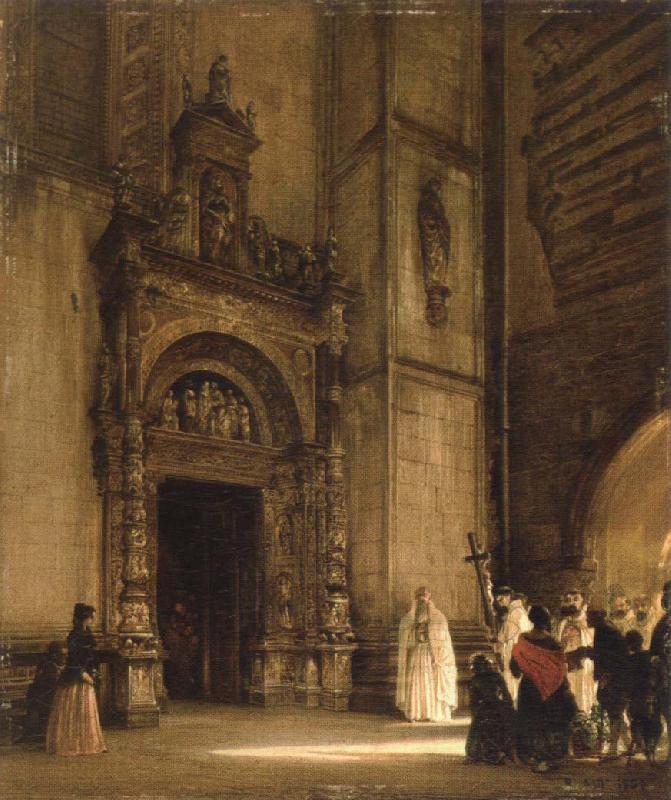 rudolph von alt side portal of como cathedral France oil painting art